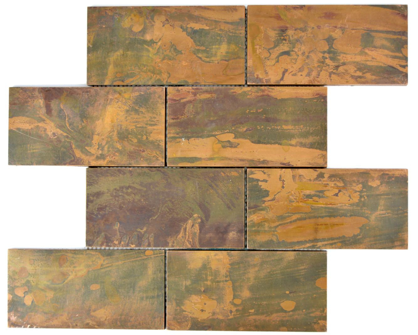 brown green Metal mosaic 