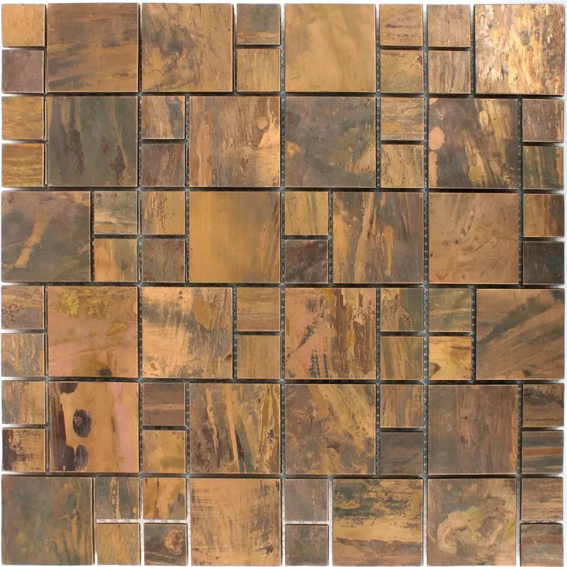 mosaic wall tile metal and ceramic 