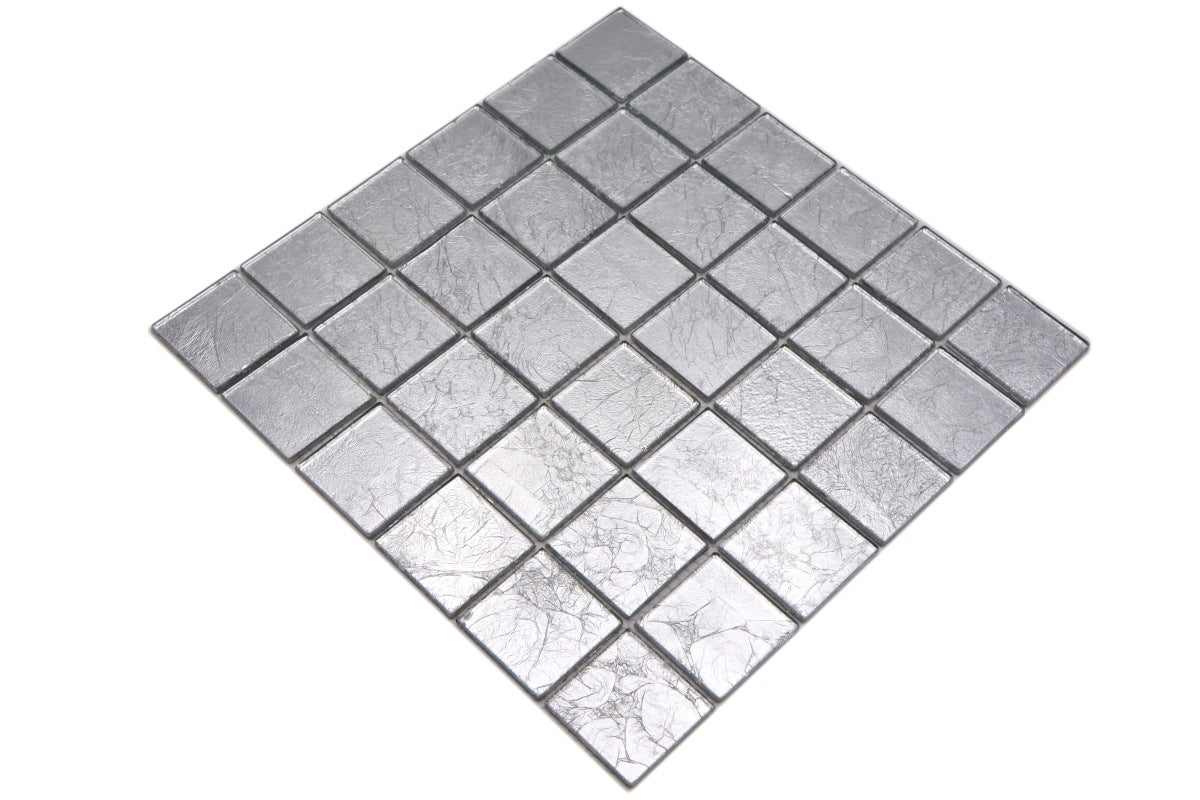 Silver Glass Mosaic Tile - 4mm