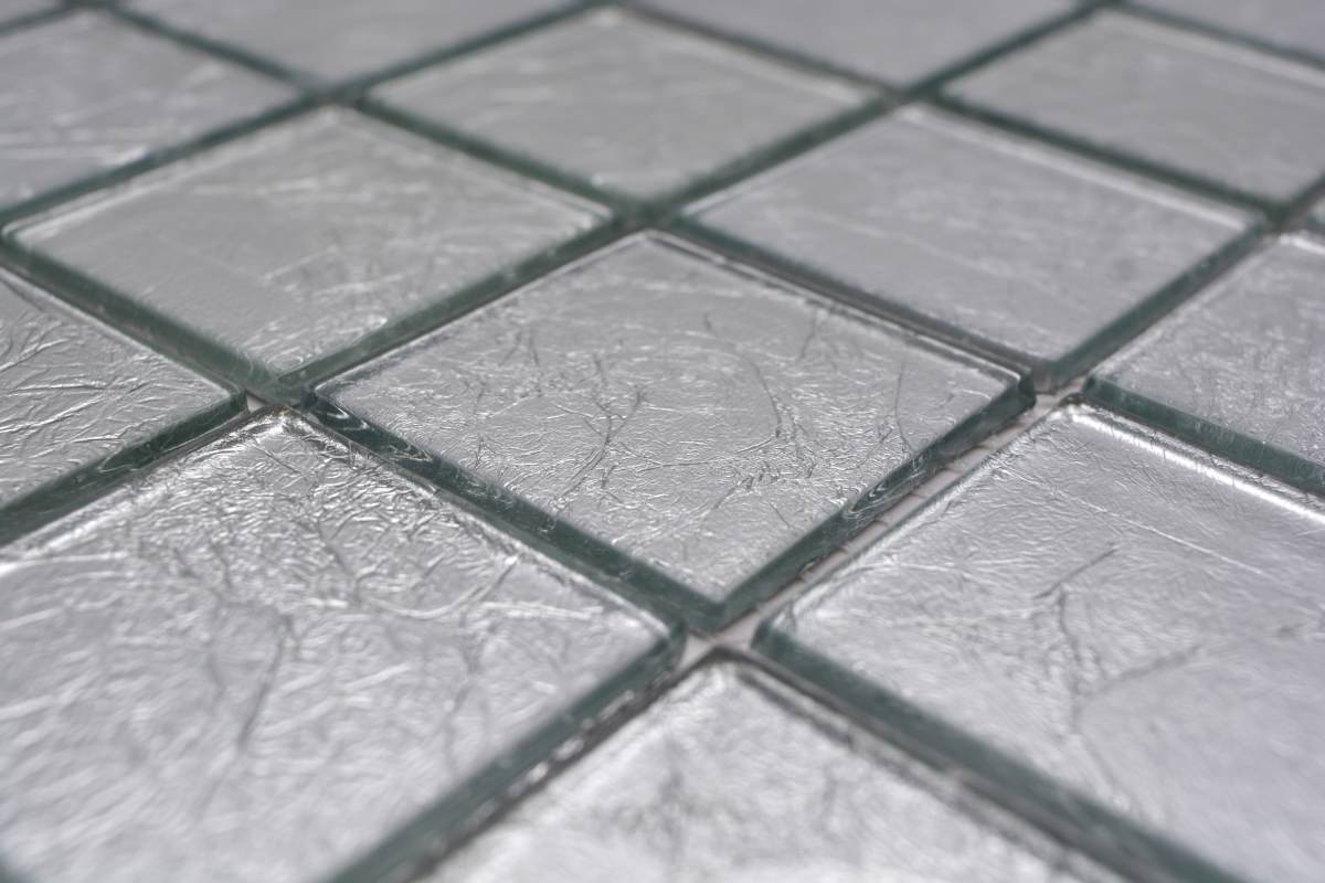 Silver Glass Mosaic Tile - 4mm