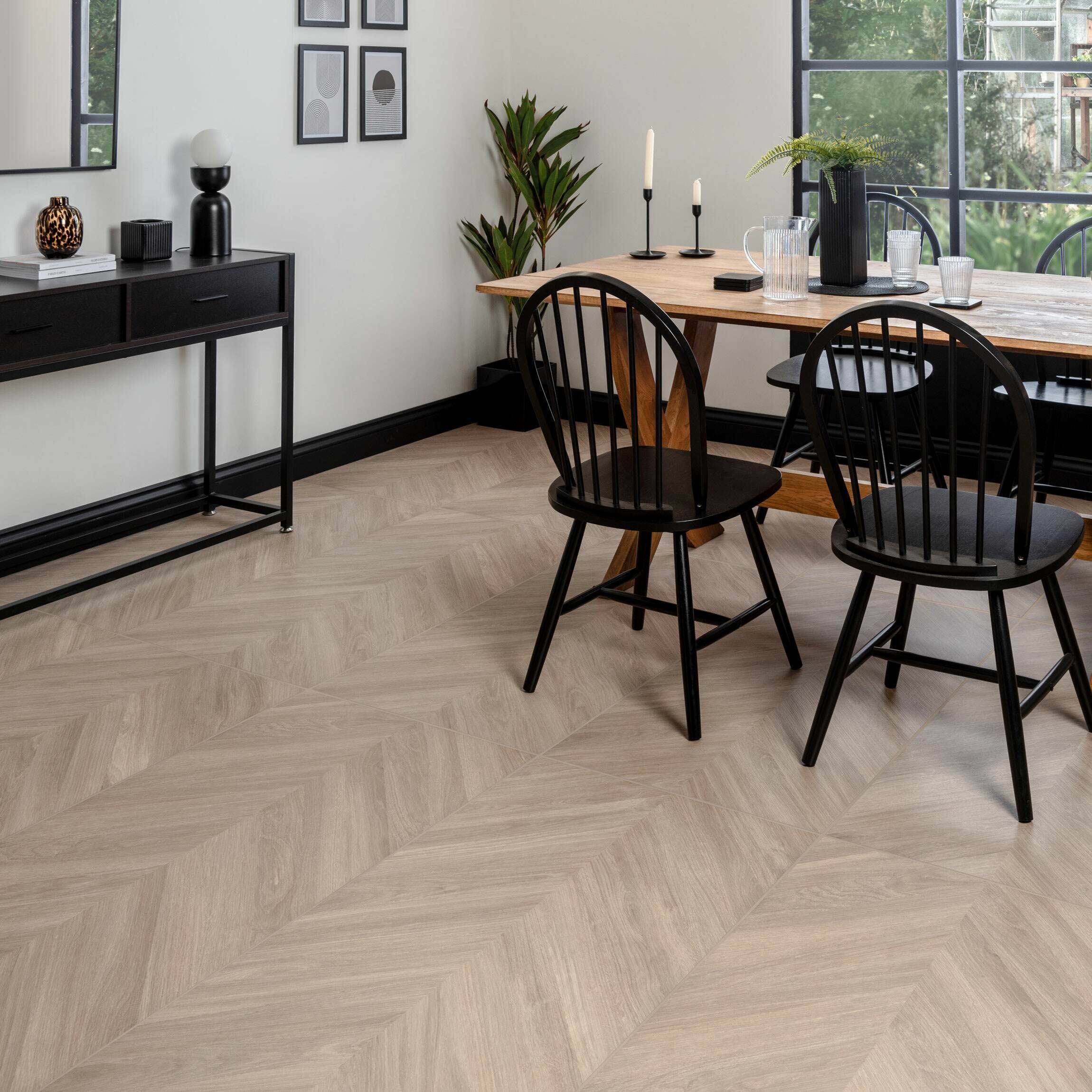 Ashwood Oak Matt Chevron Wood Effect Porcelain Floor Tile