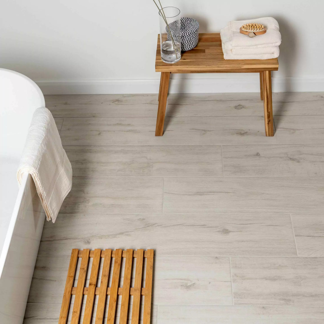 white beige wood effect tiles