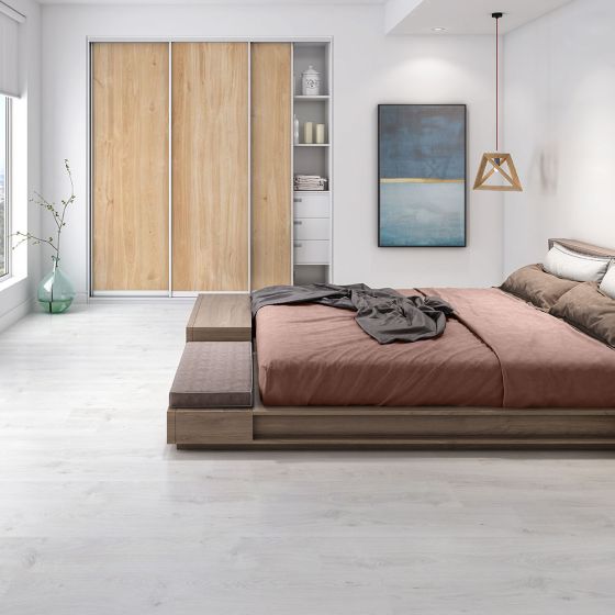 white wood effect bedroom