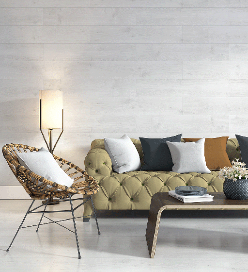 White wood effect living room