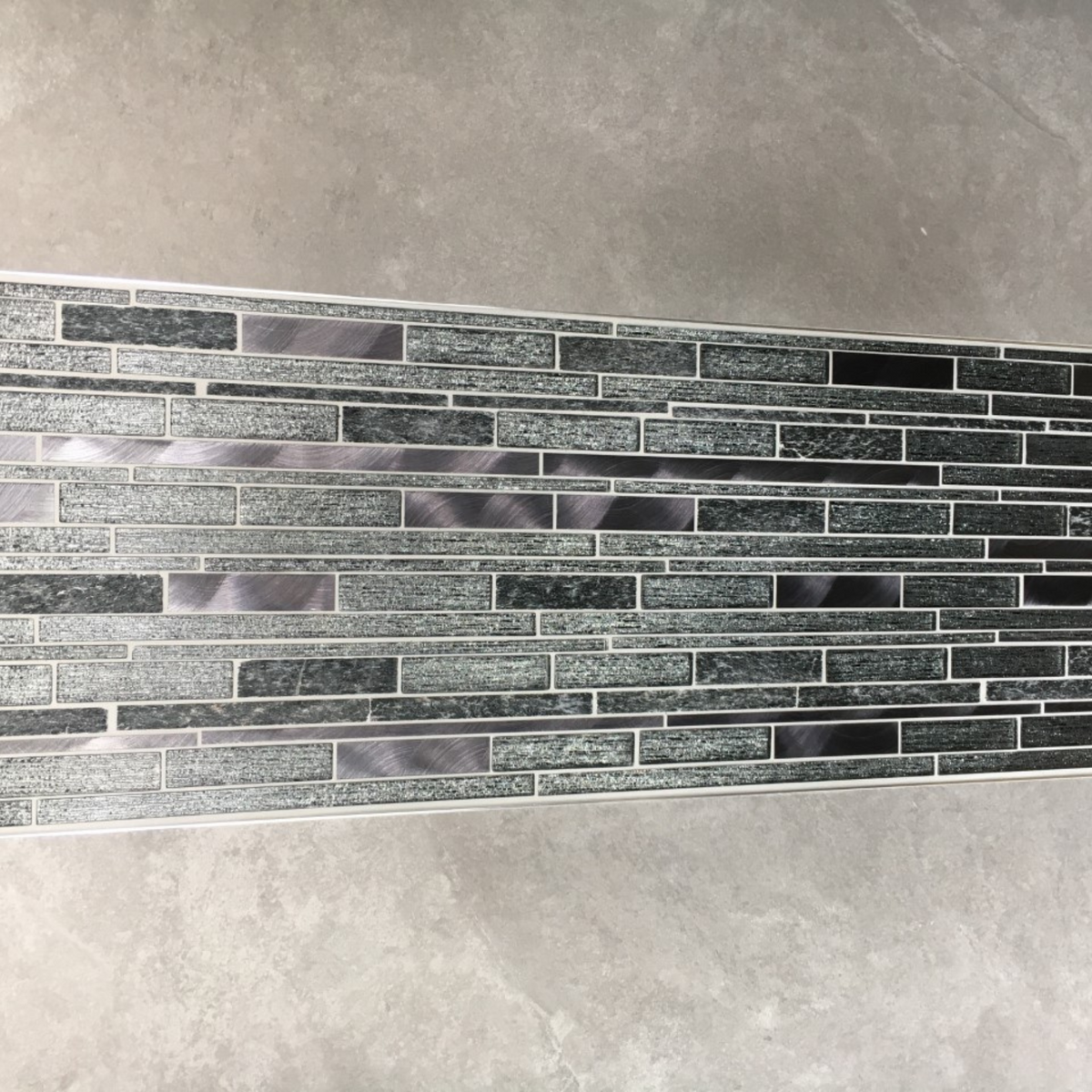Black splashback mix mosaic tiles 