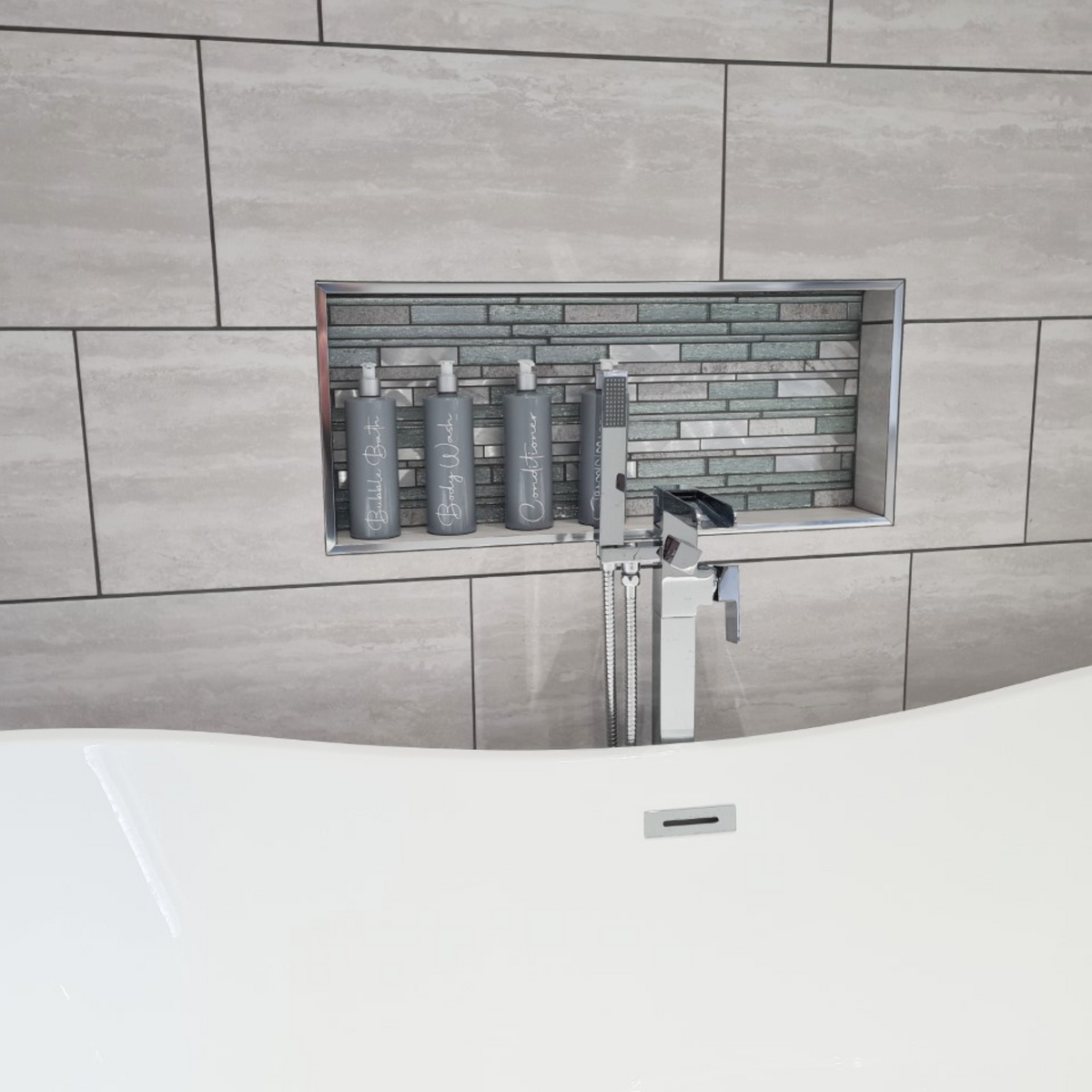 Splashback mixed mosaic bathroom tiles 