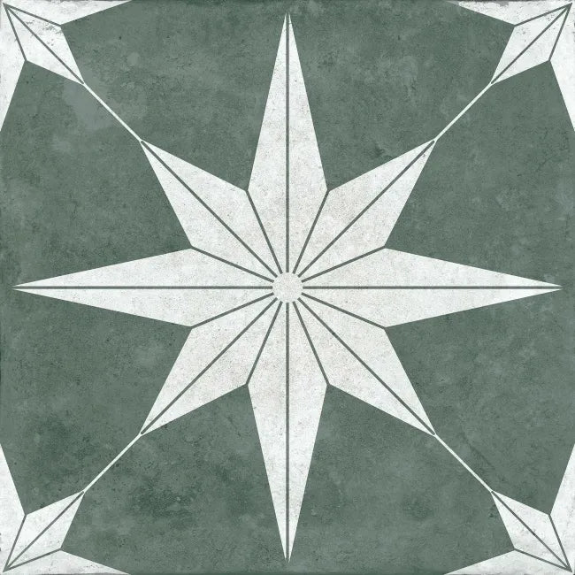Astral Green Pattern Matt Floor Tiles