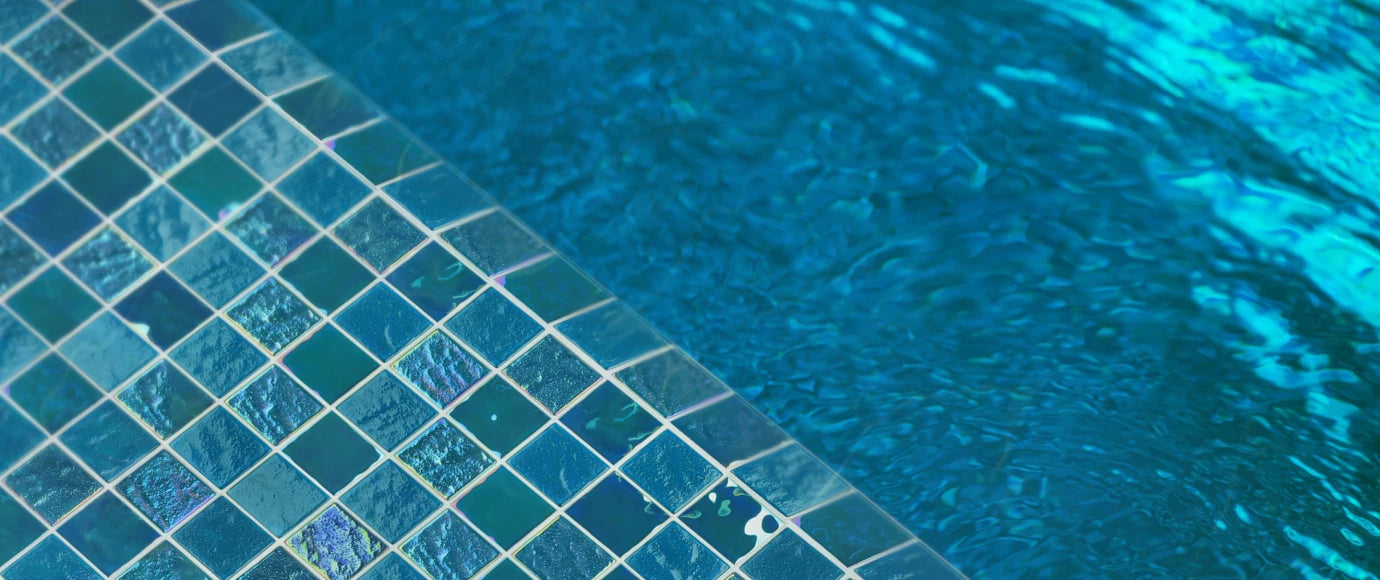 swimming pool mosaic shiny blue 