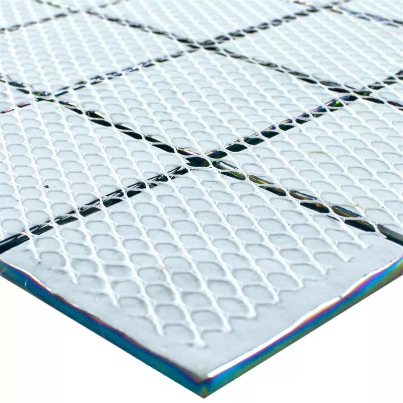 blue glass mosaic mesh back