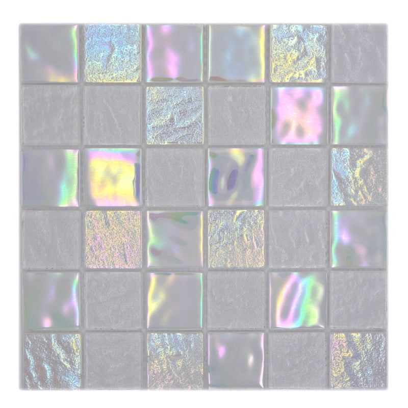 pearl white and textured glass mosaic  