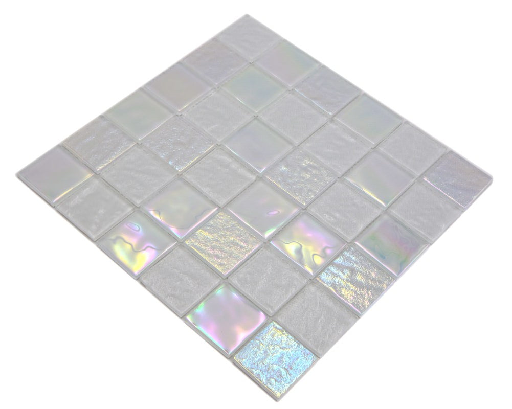 White gloss swimming pool mosaic tile 