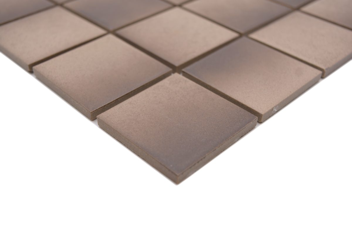 Brown square mosaic tiles with matt finish for bathroom and kitchen floors