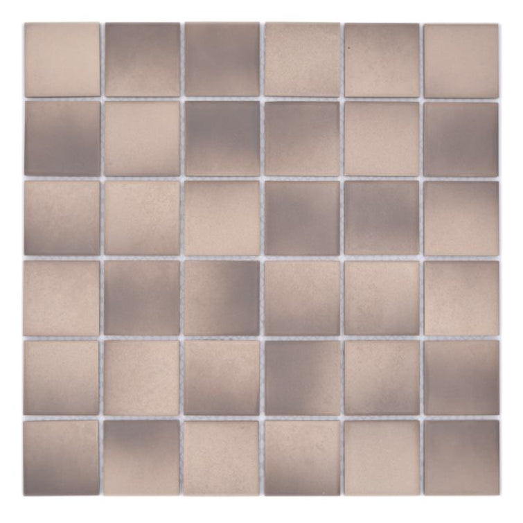 Modern brown ceramic mosaic wall and floor tiles with mesh backing