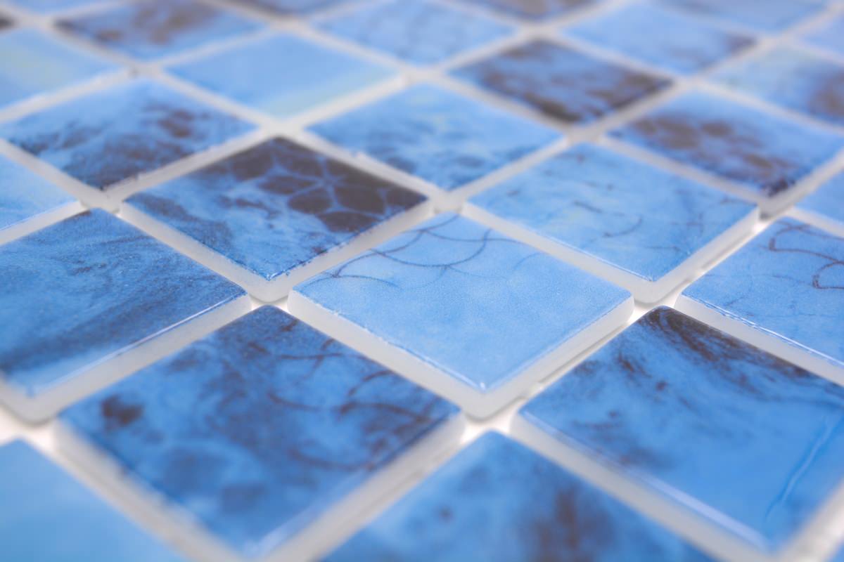 Azure Lagoon Eco Glass mosaic tiles for swimming pools and spa interiors