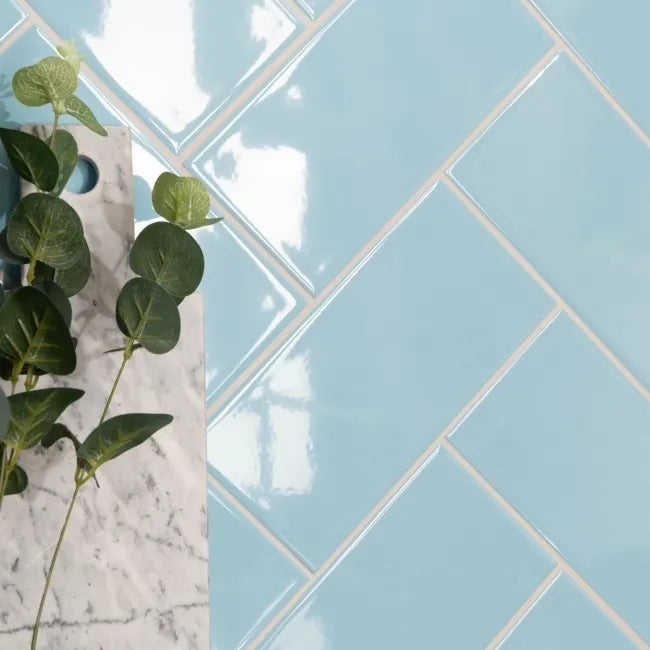 Blue Gloss Flat Metro Wall Tiles