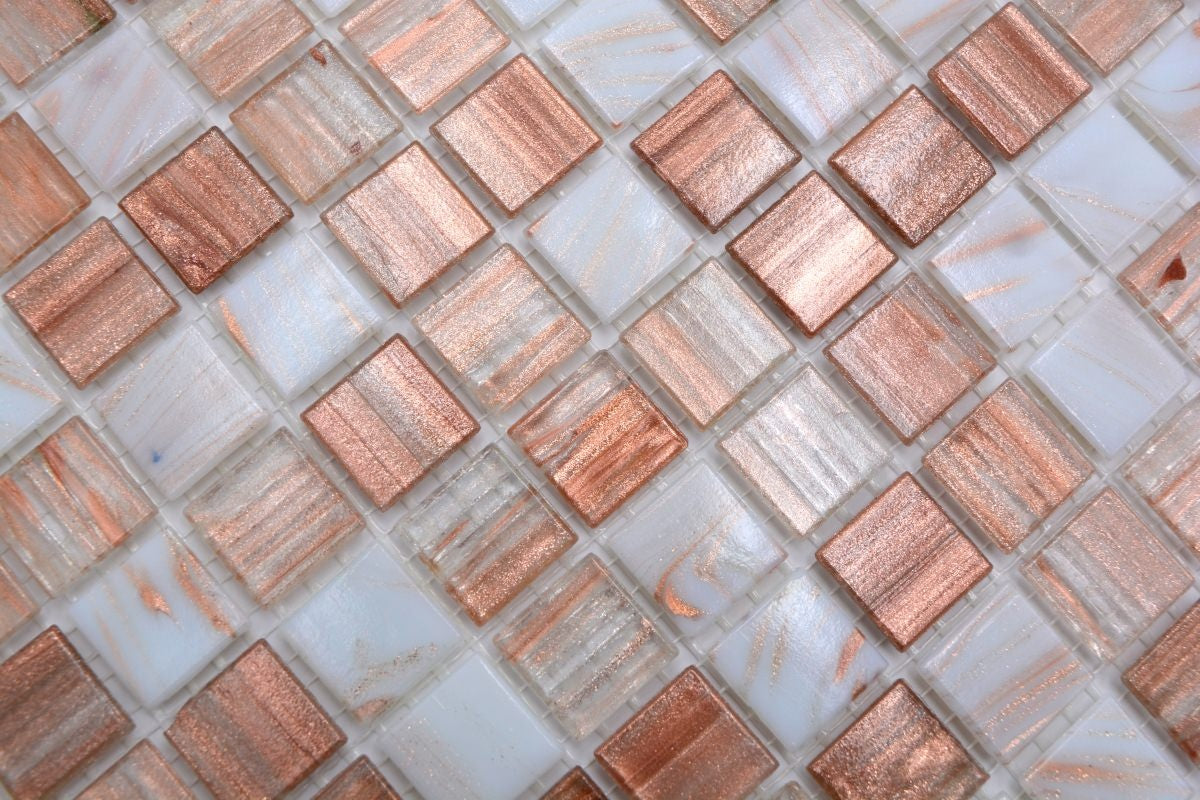 Pink White Glass Mosaic 