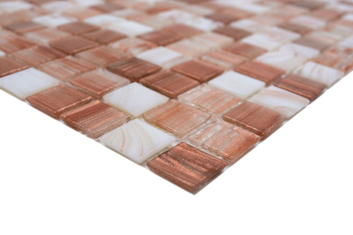 Pink White Glass Mosaic