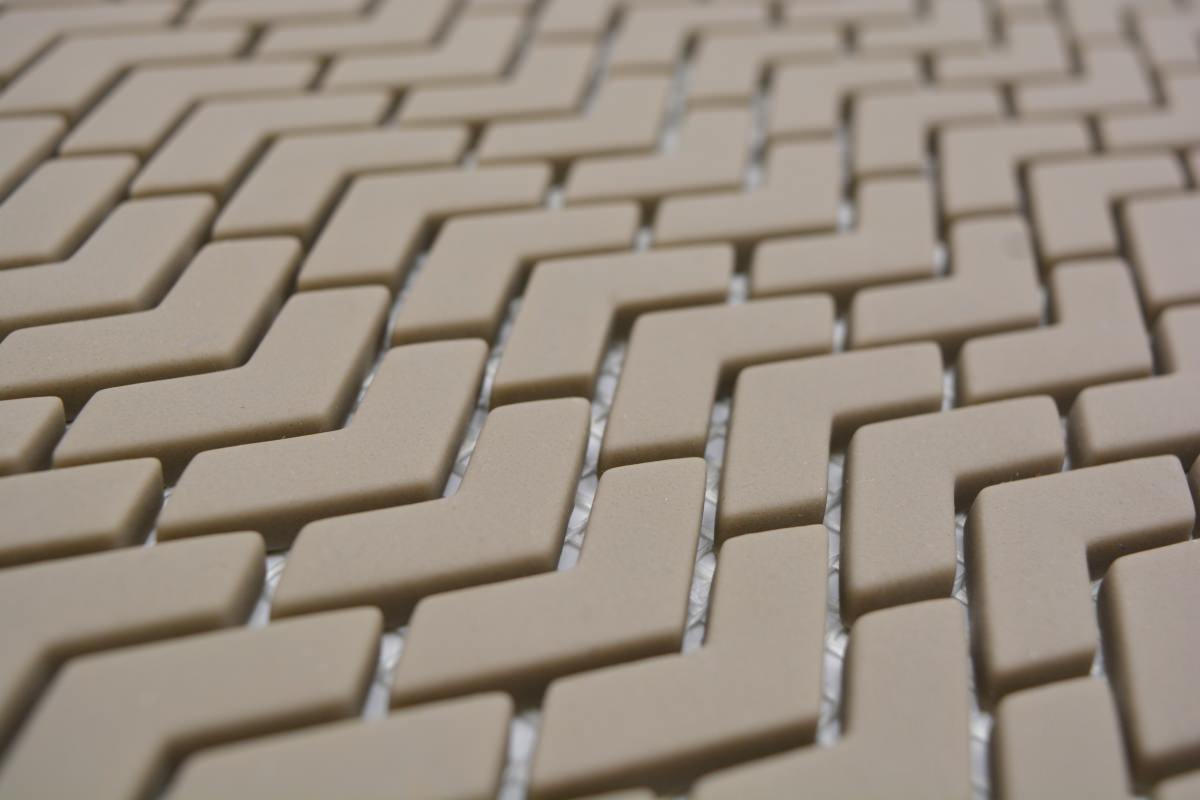 Beige Chevron Mosaic Tile