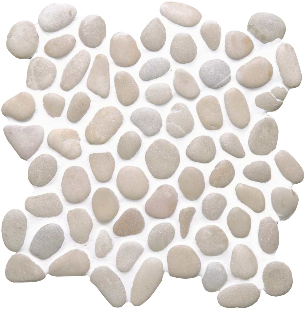 beige pebble mosaic tiles