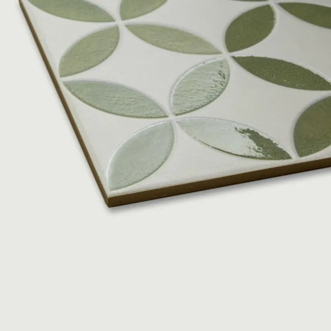 green gloss and white matt porcelain 