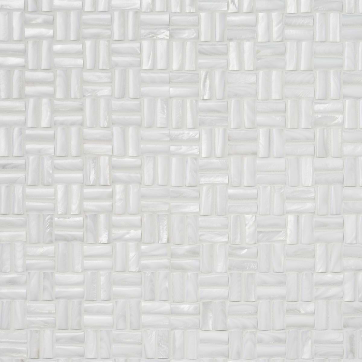 Basketweave mosaic white 