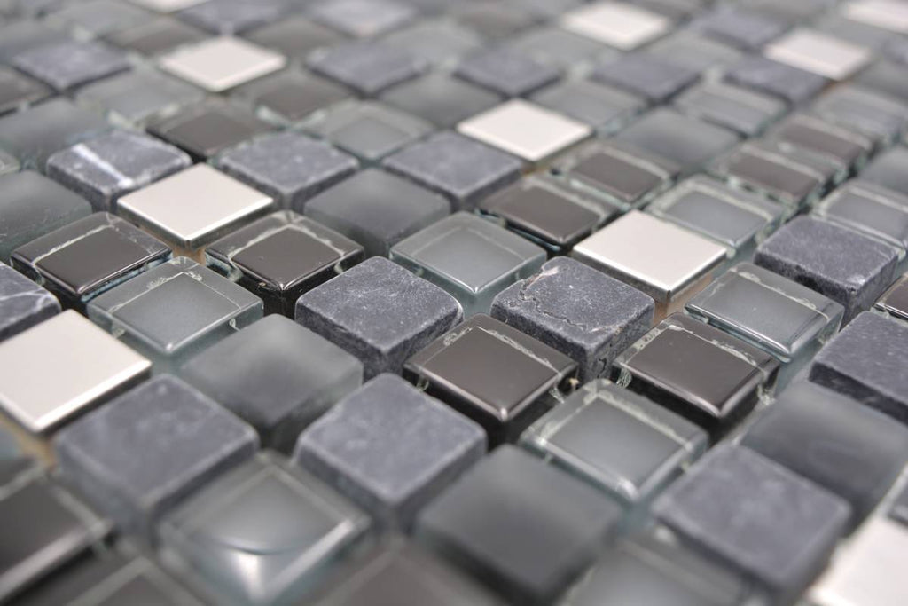 Black Matrix Mix Mosaic Tiles | Luxury Tiles UK