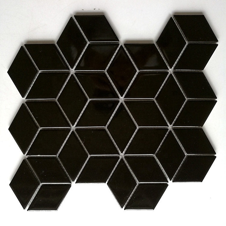 Black diamond mosaic tile 