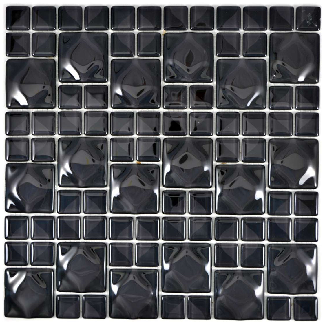 Black 3d glass mosaic 
