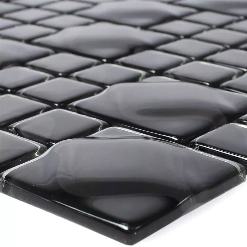 Black waved tile