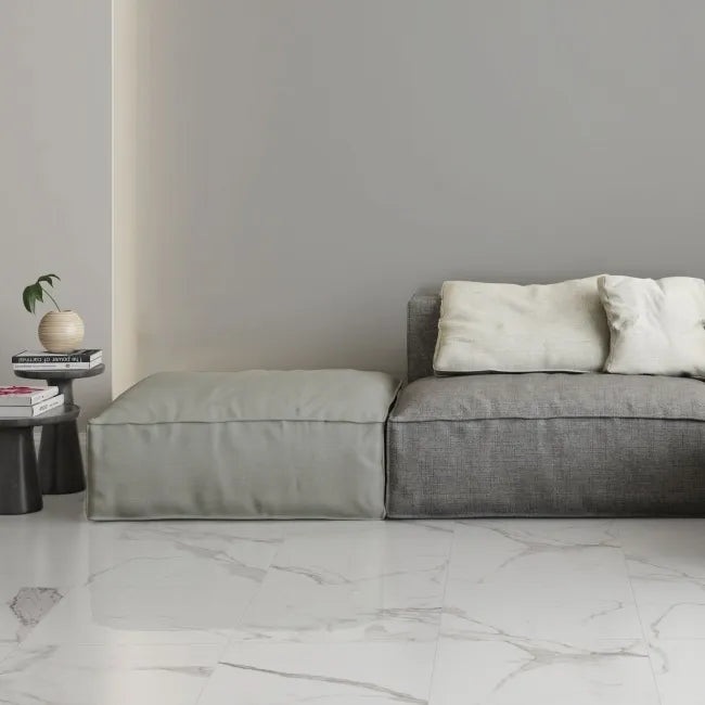 gloss marble effect living room floor 