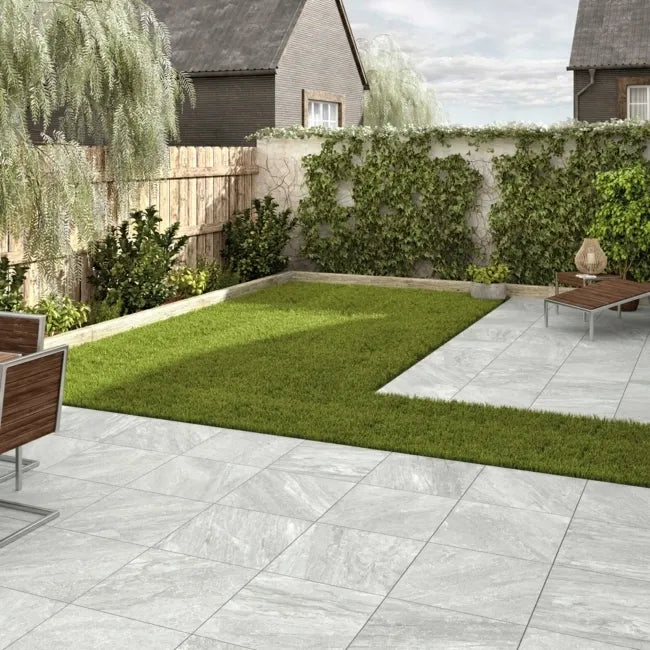 Grey matt paving tiles 