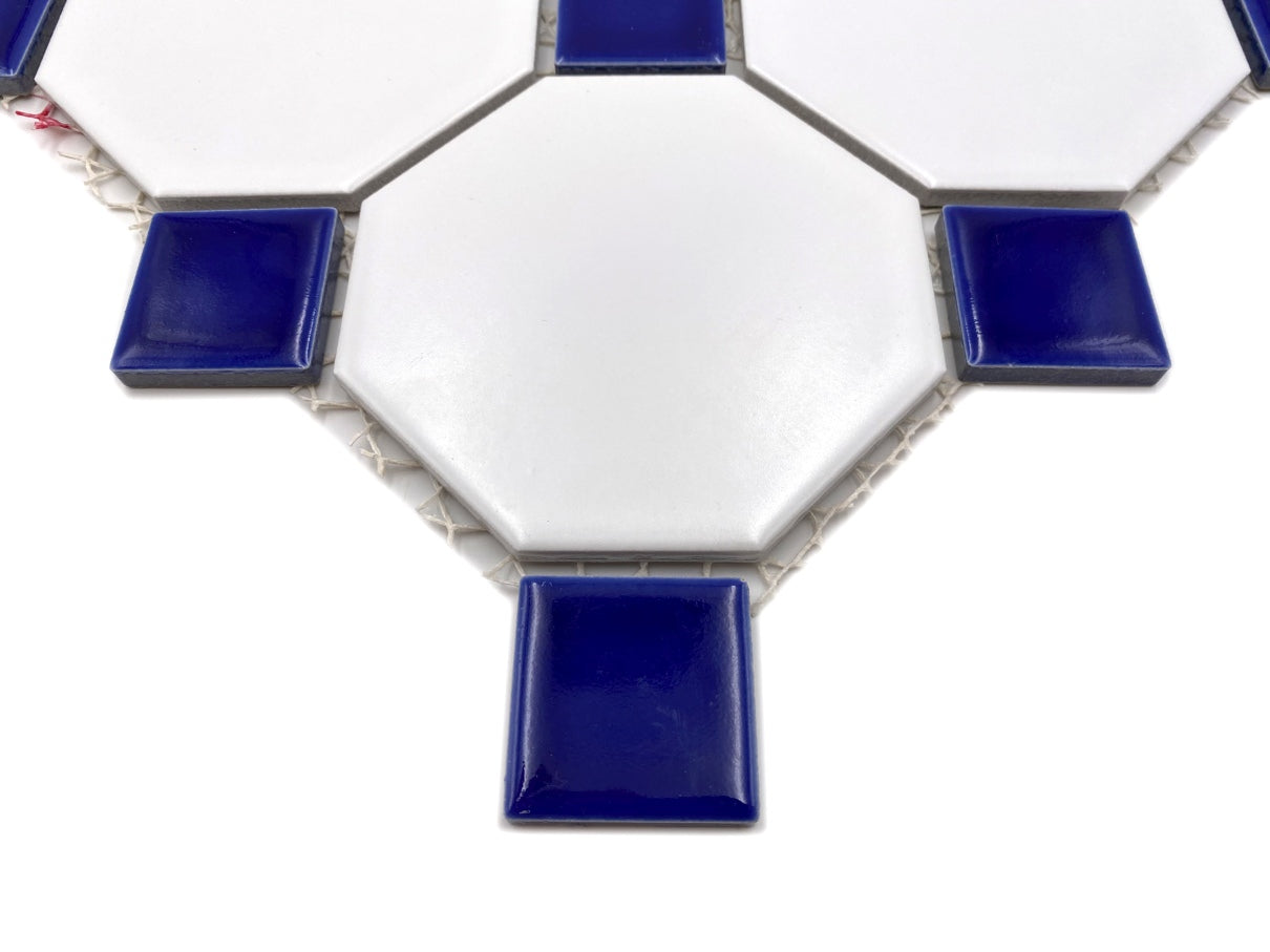 chequered blue mosaic  