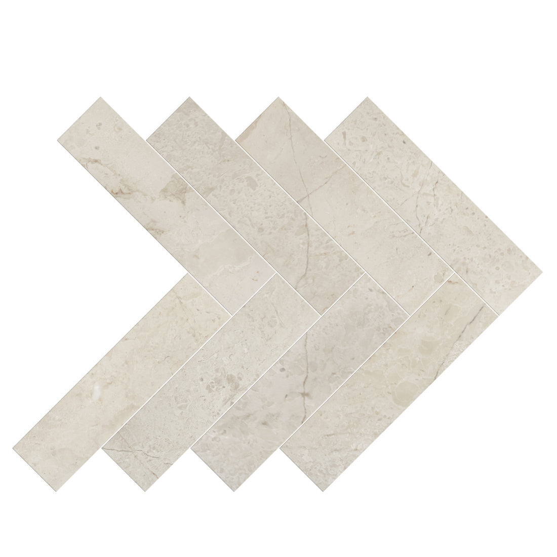 Botticino Beige honed marble tile variation showing cream and beige natural stone tones with delicate marble veining.