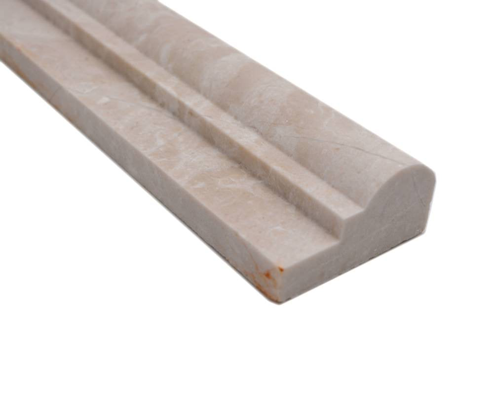 close up cream travertine profile trim