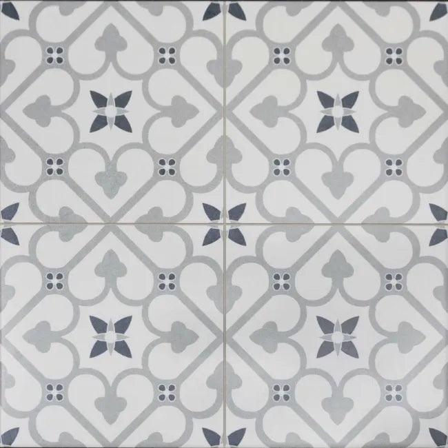 Vintage Grey Pattern Porcelain Floor Tiles
