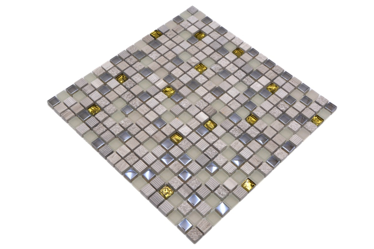  Gold White Mosaic Tiles