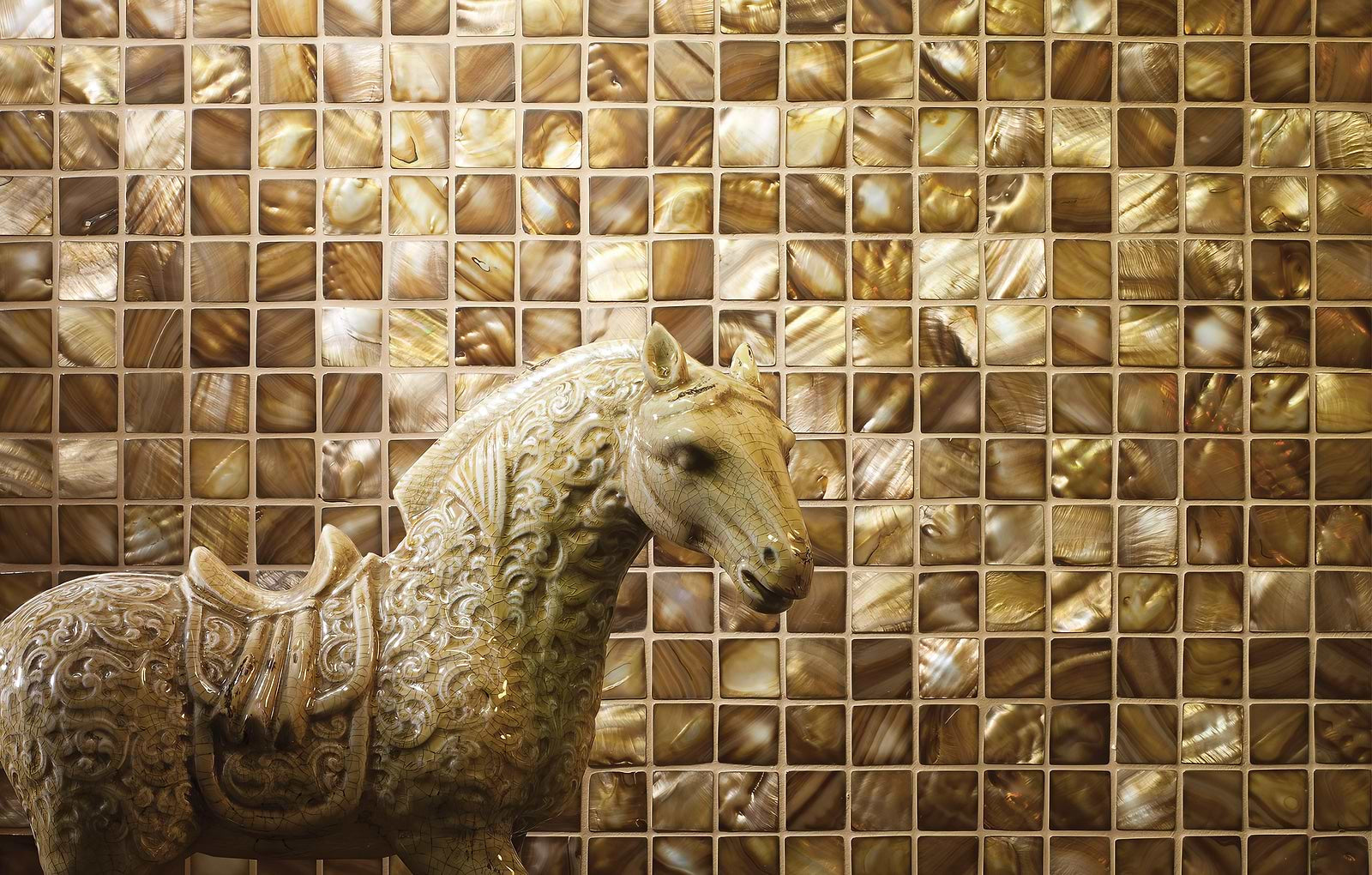 bronze pearl mosaic tile for showers and spa 