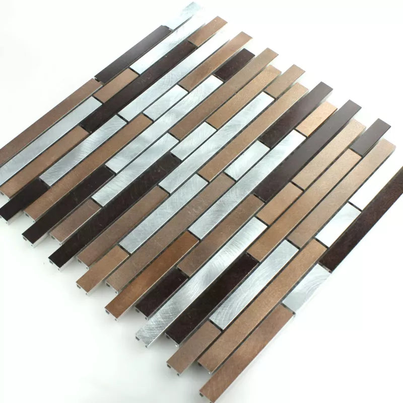 copper silver mosaic tile