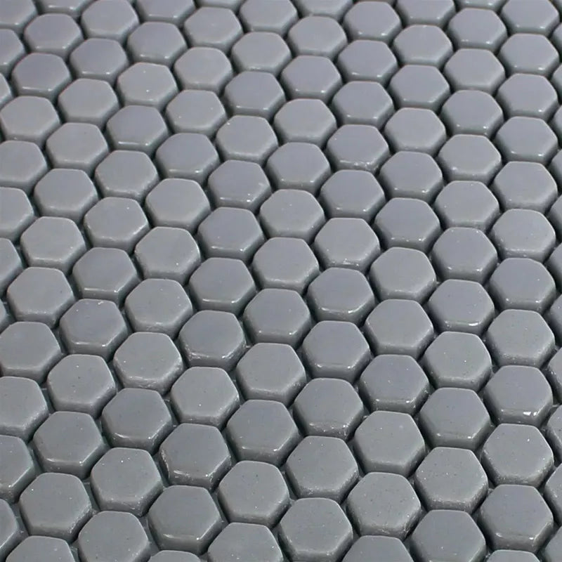 Hexagon Grey Glass Mosaics