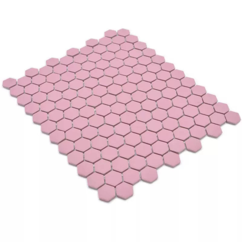 pink anti-slip mosaic tiles 