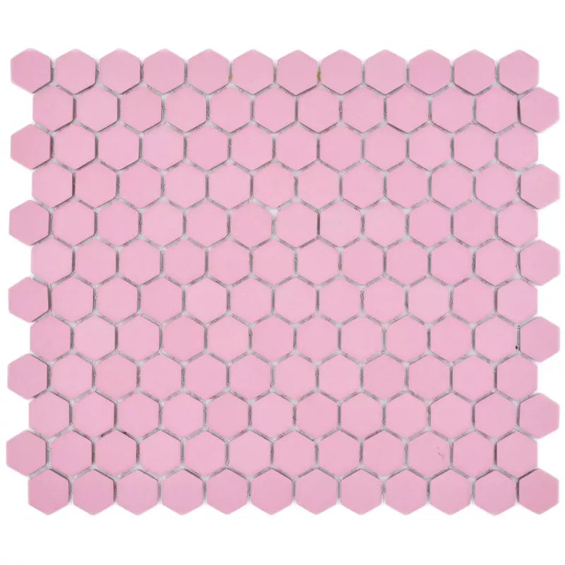 anti-slip pink mosaic tiles