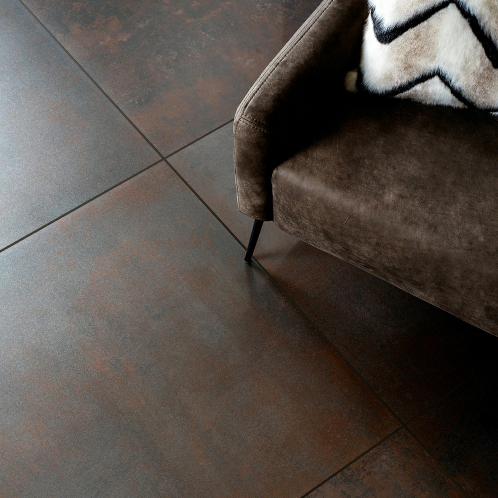 Burghley Stone Washed Bronze Porcelain Floor 90x90cm Tile - Luxury Tiles UK