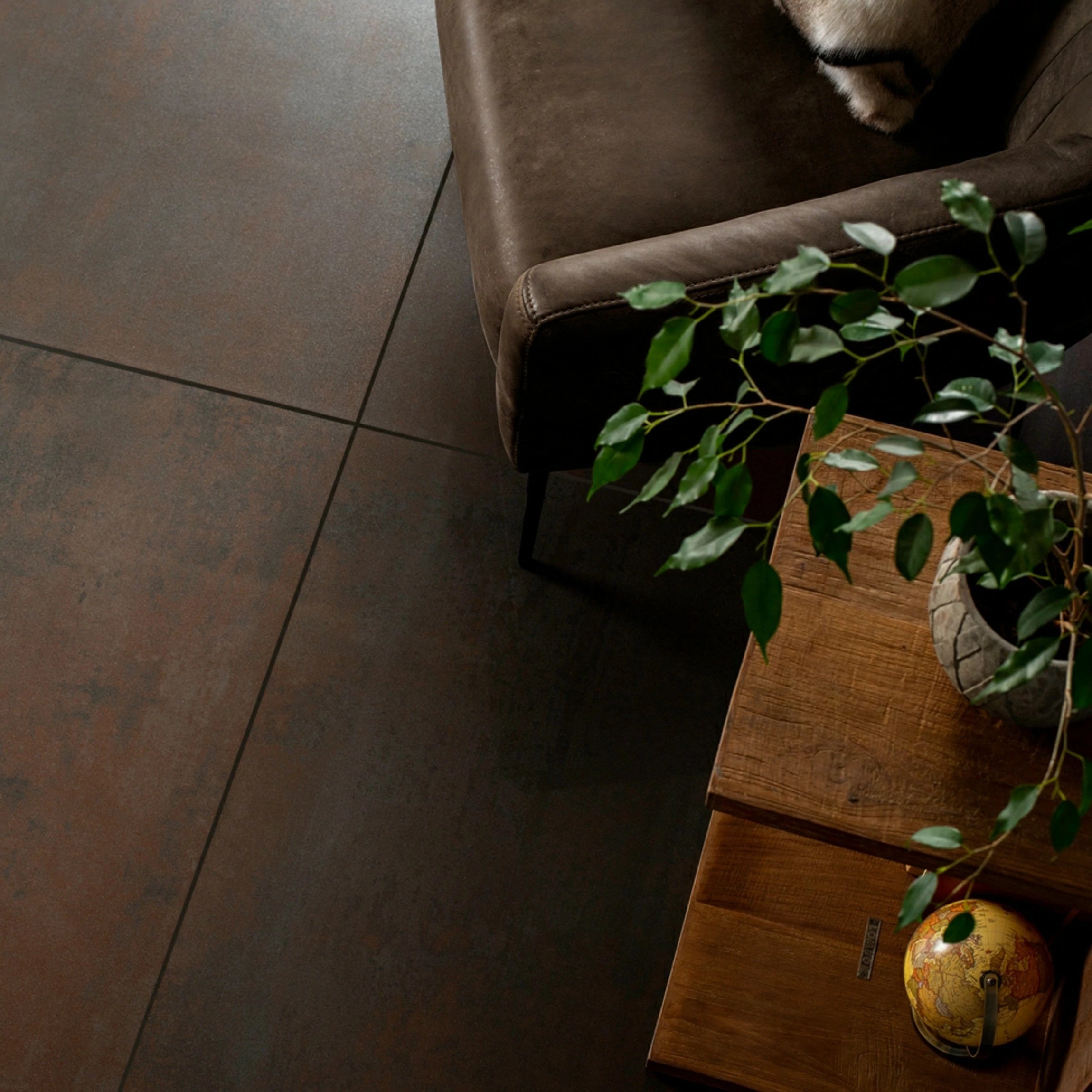 Burghley Stone Washed Bronze Porcelain Floor 90x90cm Tile