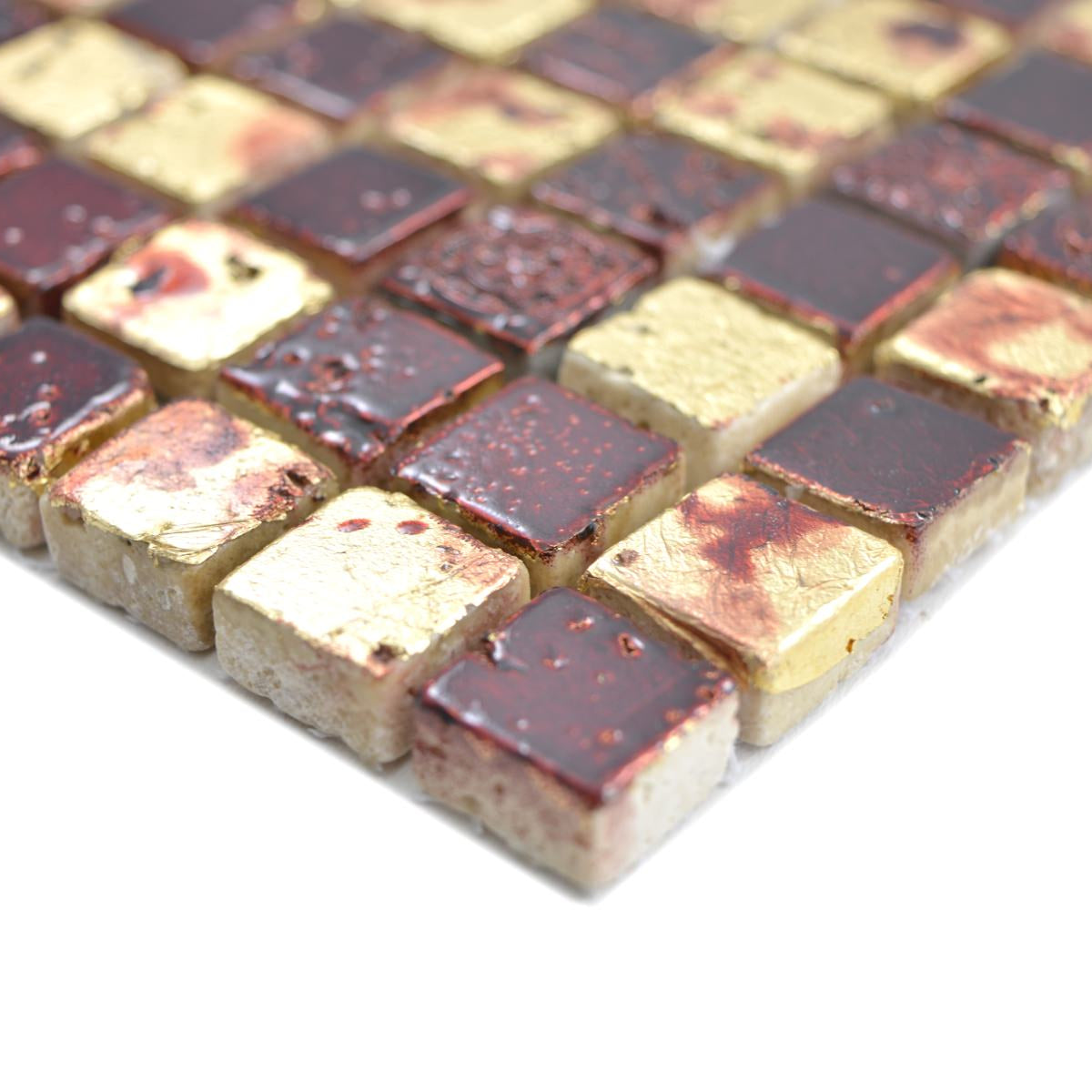 red beige mosaic tile 