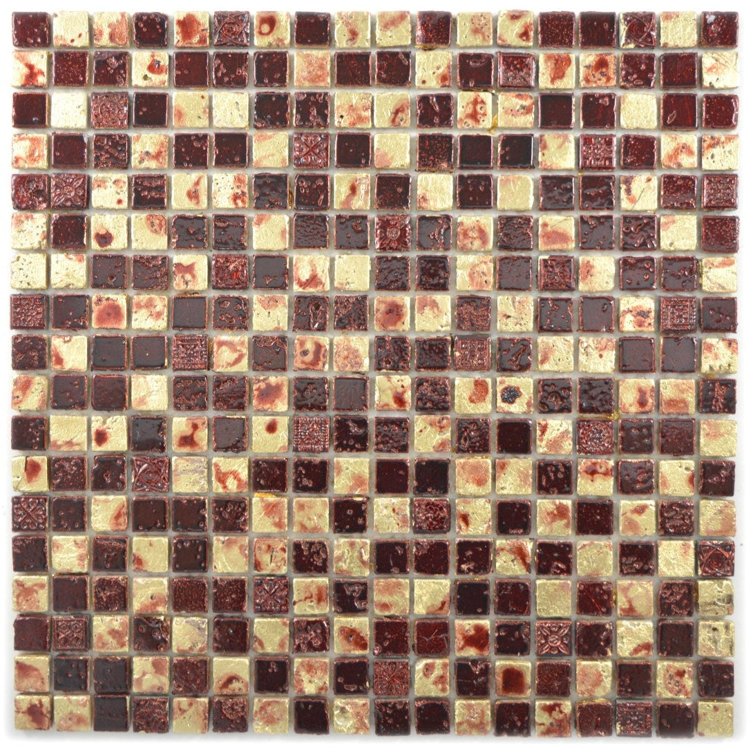 mix red mosaic marble stone 