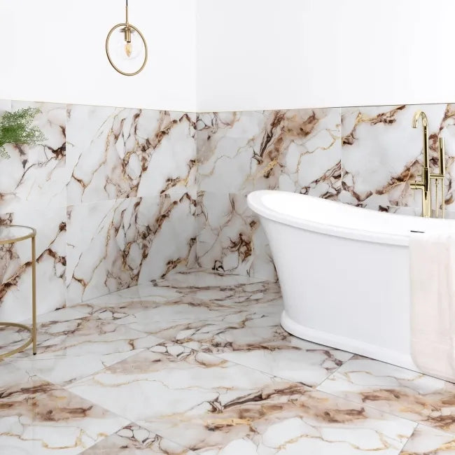 Bronze marble effect tile 