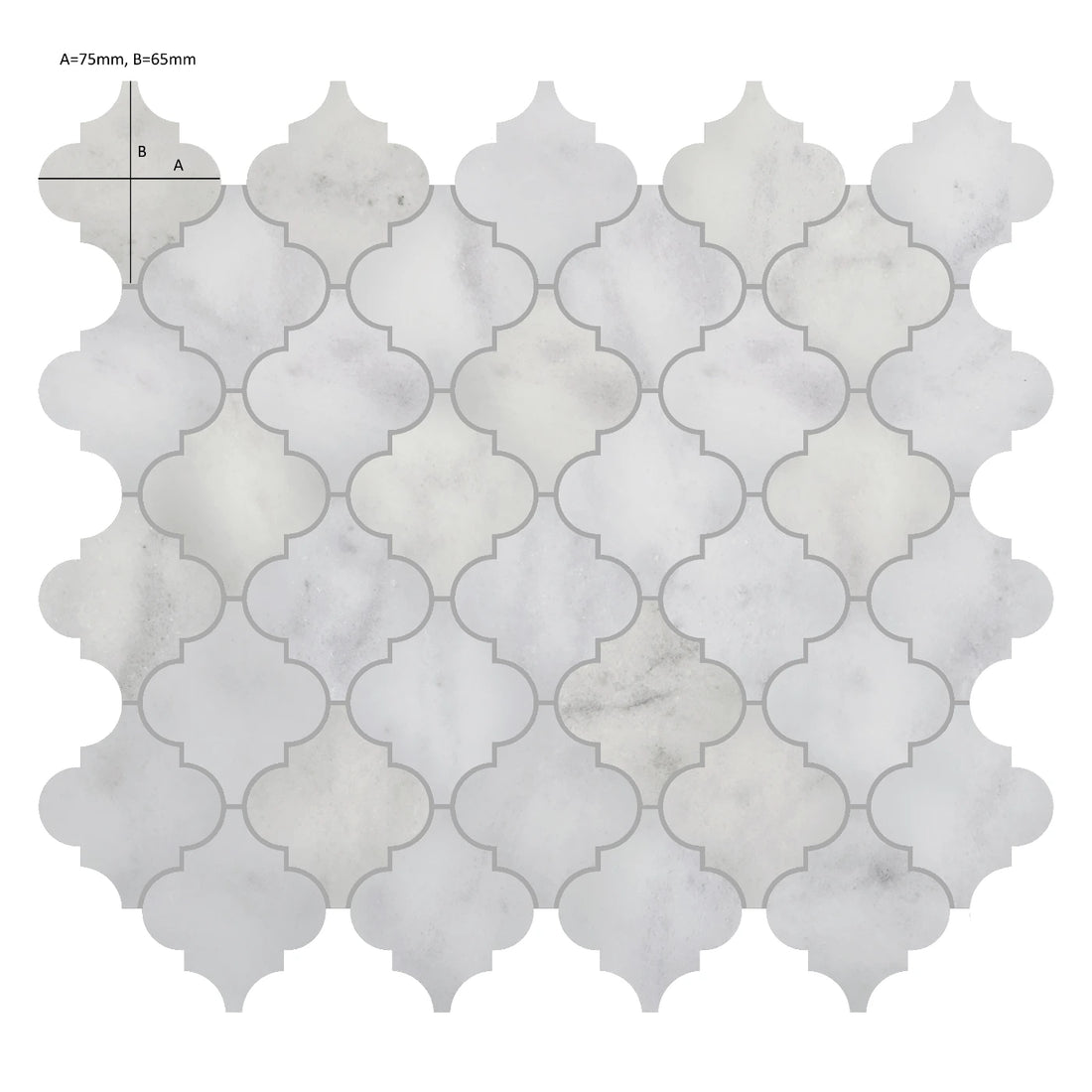 Carrara Marble Arabesque | Marble Mosaic Tile
