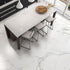 White marble effect for spacious living spaces by luxury tiles