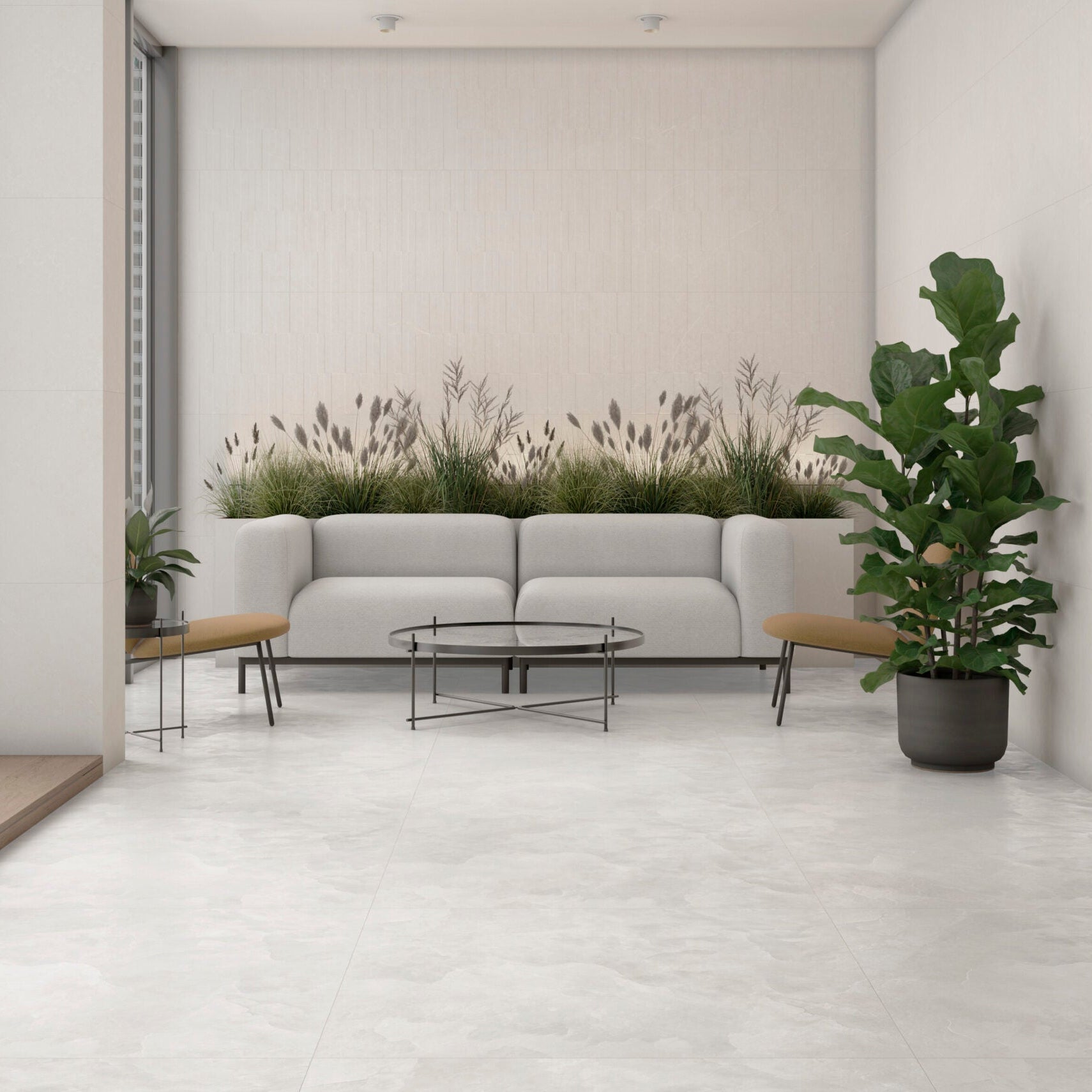 Luxury matt stone effect living space 
