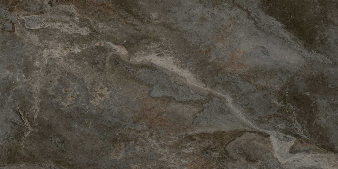 Close-up of Castilla Graphite porcelain surface with subtle veining